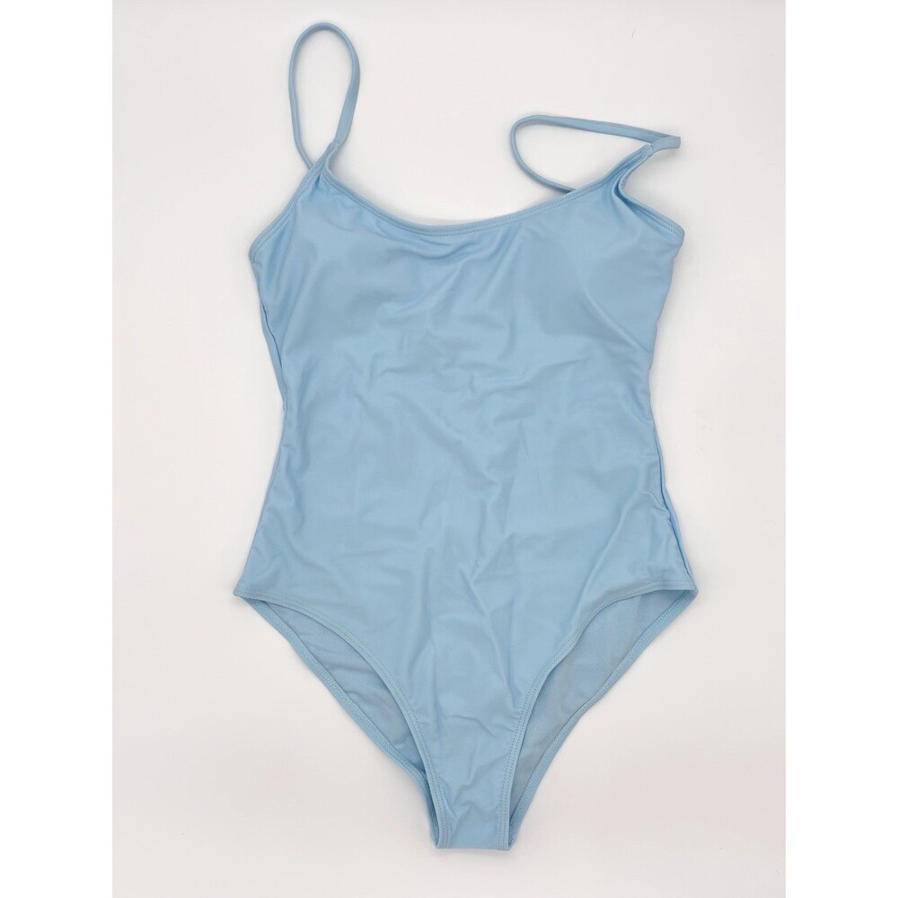 Womens Bathing Suit Tummy Control High Cut One Piece blue Size S beach summer